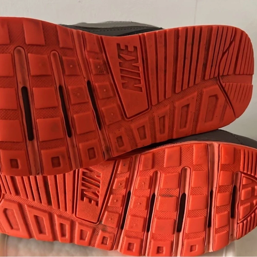 Nike Gray and Orange Athletic Shoes with Air Cushion
